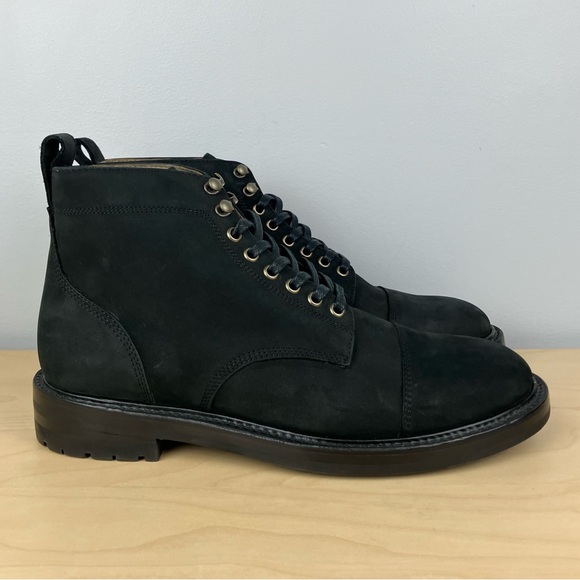 Taylor Stitch Men’s Size 10.0 The Moto Boot Black Waterproof Nubuck Boots